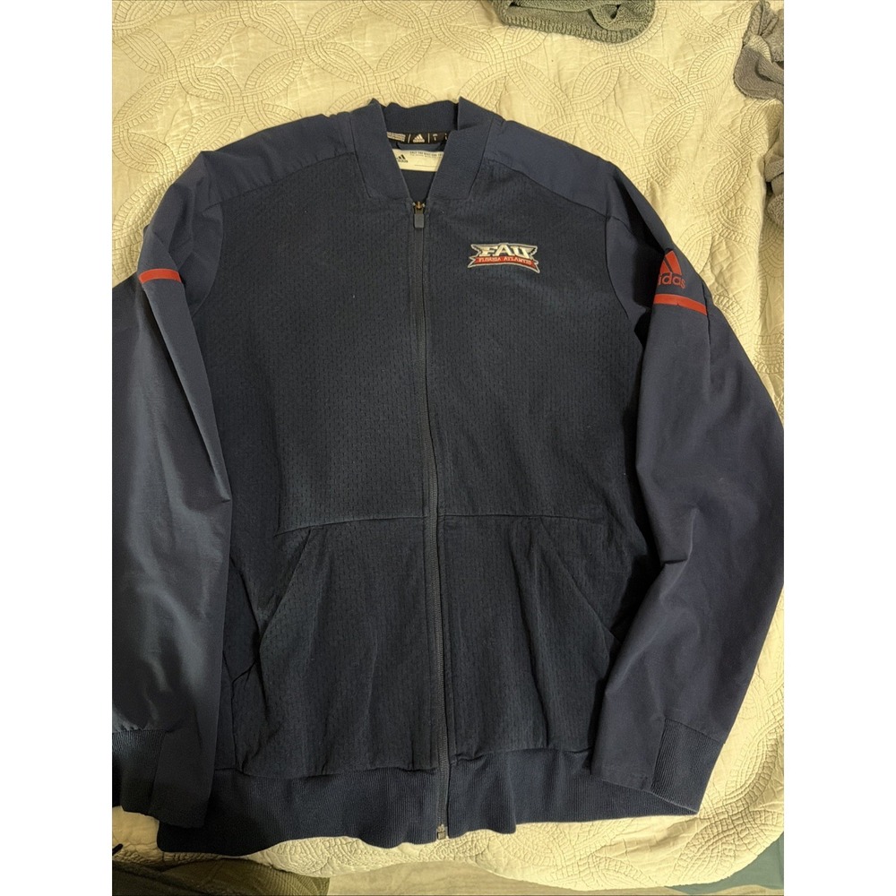Adidas Climalite FAU Owls College Mens Size L Player Issued Zipper Jacket